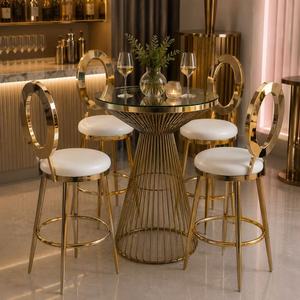 Mesa de Bar Comercial Moderna de Acero Inoxidable Dorado para Restaurantes, Cocinas, <span class=keywords><strong>Barra</strong></span> Alta, Hotel, Muebles para Bar en Casa - Product Image 1