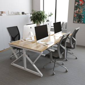 Table de réunion de style industriel BH68028 120x240cm en bois de caoutchouc avec pieds en fer en forme de K, assemblage requis, pour salle de conférence, utilisation hôtelière - Product Image 3