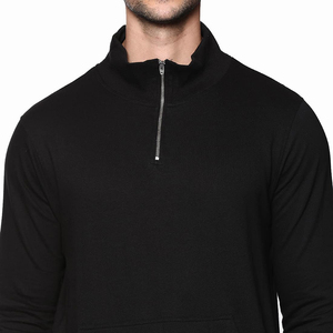 Sudadera de color negro oscuro de alta calidad, sudadera de manga larga hecha de algodón, sudadera de talla grande para hombre - Product Image 5