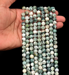 Collar de Cristal Natural, Cuentas de Ágata de Árbol Lisas, Piedra Roja Pulida, Joyería, Hilo Suelto, Mayorista de Piedras Preciosas para Sanación - Product Image 5