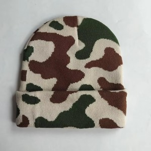 High Quality OEM Street Wear Sublimation Digital <b>pink</b> Camo Knitted Beanie Custom Print lining Skull Unisex Jacquard Caps Beanies - Product Image 4