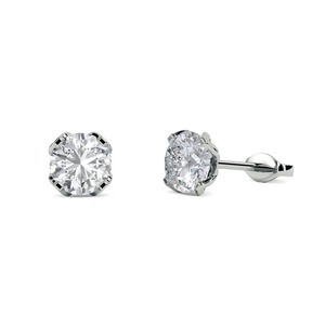 Pendientes Clásicos de Diamantes Redondos de 0.30 Ct, Diamantes Cultivados en Laboratorio en Platino, para Fiestas, de Lujo - Product Image 3