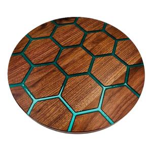 Plateau à fromage le plus vendu fait à la main en bois d'acacia plateau de charcuterie en résine pour la cuisine servant des plateaux de viande au fromage - Product Image 5