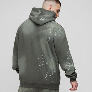 Custom Oversized Embroidered Hoodie Tracksuit Set Sweatpants <b>Jogger</b> Cargo Pants Wide Fit Boxer <b>Jogger</b> Spray Wash for <b>Tall</b> Sizes - Product Image 5