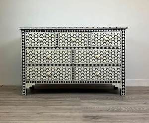 Mesa de consola con incrustaciones de hueso Nuevo cajón con incrustaciones de hueso de resina Muebles para el hogar - Product Image 1