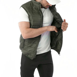 Chaleco Acolchado Informal de Invierno para Hombre, Antiarrugas, Relleno 100% Poliéster, Color Sólido a la Moda, Ropa Urbana Personalizada al por Mayor - Product Image 4
