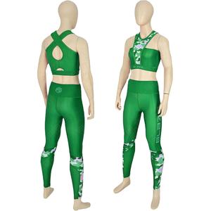 Venta al por mayor de alta elasticidad de compresión de 2 piezas de Yoga Set Sujetador deportivo y Booty Lift Set para las mujeres de cintura elástica Leggings de Yoga - Product Image 1