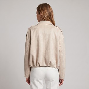 Oversized Zipper <b>Jacket</b>, Loose Fit, <b>Suede</b>-Like Epaulets, One Size Fits All (Sizes 36–44) - Product Image 2