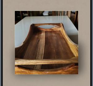 Plateau de service rectangulaire en bois peint à la main, finition premium, durable, écologique, personnalisé, pour les fêtes, les repas de luxe, l'organisation d'objets - Product Image 6