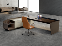Chaise de bureau de direction ergonomique élégante, siège pivotant rembourré en cuir, accoudoirs métalliques, fournisseur de mobilier commercial