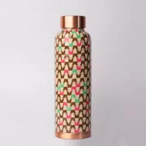 Stylish Printed <b>Copper</b> Water Bottle Health Benefited Drinkware with Boiling Water Capability for Anniversary Baby Shower <b>Gifting</b> - Product Image 1
