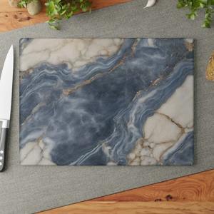 Hermosa tabla de cortar de mármol con acabado pulido decorativo Ideal para cortar hierbas, verduras, frutas y carnes en casa - Product Image 1