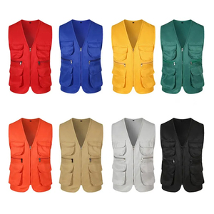 Gilet de travail en toile pour homme, respirant, grande taille, couleur unie, prix raisonnable, logo personnalisé, imperméable, approvisionnement direct d'usine - Product Image 5
