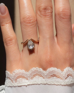 แหวนเพชรสำหรับงานหมั้นและแต่งงานประดับเพชรโบราณขนาด14K สีเหลืองทองสำหรับงานปาร์ตี้1.00กะรัต - Product Image 2