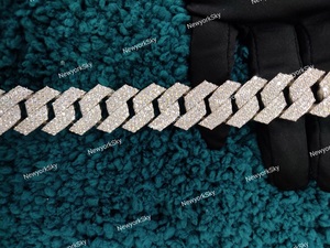 22 MM 8 pulgadas nuevo diseño Hiphop Bling Iced Out D Color VVS Moissanite diamante pulsera cubana para hombre de exportador indio - Product Image 4