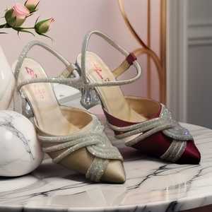 Nuevas sandalias sexis de Color sólido de gran tamaño a la moda, calzado alto con punta abierta para mujer, zapatos de mujer, tacones - Product Image 1