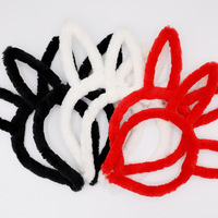 Simple Oreilles De Lapin Moelleux Poilu Bandeau En Gros Rouge Noir Blanc Lapin De Pâques Bandeau Pour Femmes Enfants Accessoires De Cheveux