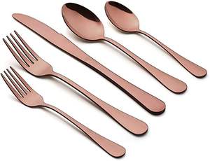 Ensemble de couverts en or martelé de luxe, couteau, cuillère, fourchette, ensemble de couverts en acier inoxydable, ensemble de couverts en or pour mariage - Product Image 4