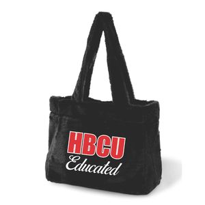 HBCU borsa di Tote in pelliccia nera DST con ricamo in ciniglia di peluche per confraternita greca Divine nove regalo con Logo personalizzato borsa alla moda - Product Image 2