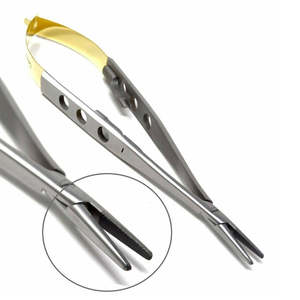 ที่ใส่เข็มสเตอร์เวียร์แบบตรง/โค้งพร้อมเหล็กล็อค14ซม./16ซม. ใช้ซ้ำได้เครื่องมือผ่าตัดจุลภาค - Product Image 6