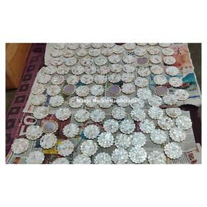 Fournisseur meilleur produit de marque Vadrouille en bois MDF incrusté d'os miroir rond amour écologique fait à la main décoration hôtel mariage - Product Image 5