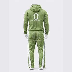 Nouvel ensemble de jogging de luxe pour homme 2026, imperméable, avec capuche, style rétro, patchwork chevron, survêtement personnalisable avec logo, streetwear urbain, 2 pièces - Product Image 2