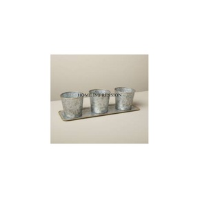 Macetas decorativas para bodas y macetas, artículos de jardín altamente exigentes, macetas galvanizadas y macetas con bandeja para suministro de Venta caliente - Product Image 1