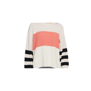 Maglione Casual da Donna Sanctuary Beige e Bianco con Cuciture a Shaker e Design a Righe Giocose, Taglia X-Small - Product Image 2