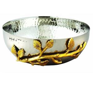 Tazón triple martillado de vid dorada de alta calidad, Metal pulido, perfecto para servir nueces, Ideal para mesa de comedor, precio al por mayor - Product Image 6