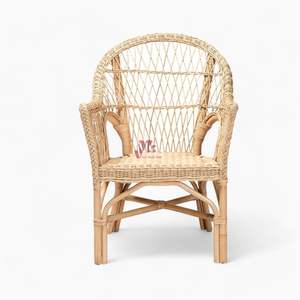 Handmade Rattan Dining <b>Chairs</b> Indoor Rattan <b>Accent</b> <b>Chairs</b> Comfy Armchairs for Bedroom <b>Living</b> <b>Room</b> - Product Image 3