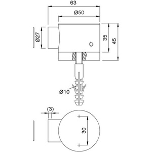 Silver Anodized Aluminum Floor-Mounted Draft <b>Stopper</b> for Doors - Product Image 3