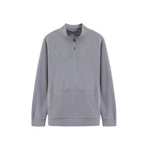 <b>Men's</b> Cotton <b>Fleece</b> <b>Quarter</b>-<b>Zip</b> Hoodie Sweatshirt Custom Logo Crew Neck Anti-Bacterial Breathable Wholesale Price Plain Dyed - Product Image 4