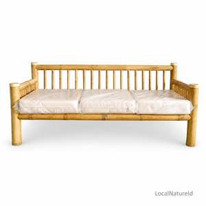 Conjunto de Sofá de Jardín Contemporáneo de Bambú Natural con Cojines Impermeables y Muebles de Exterior de Ratán PE Resistentes a los Rayos UV - Product Image 2