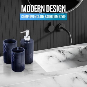 Juego de Baño azul SimpNavy, organizador funcional elegante multiusos perfecto para áreas formales de hotel y uso de oficina - Product Image 3