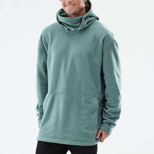 Haute qualité hommes confortable polaire à capuche avec cordon à capuche automne extérieur chaud polaire veste blanc plaine pull à capuche - Product Image 1