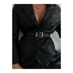 Ceinture pour femme avec boucle dorée, ceinture pour pantalon, ceinture pour veste, ceinture pour robe, ceinture pour chemise - Noir-doré - Product Image 2
