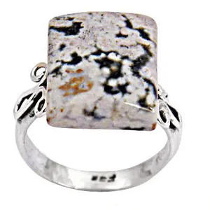 Anillo de Plata de Ley 925 con Jaspe para Mujer, Chapado en Oro Rosa de 18K y Rodio, Joyería de Moda - Product Image 3