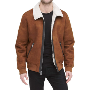 Chaqueta Bomber suave y acogedora para hombre con cuello de piel sintética, chaqueta sostenible personalizada, cazadora, chaqueta ligera para hombre - Product Image 3