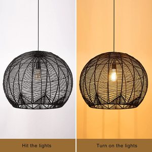 Modische 2024 Weidenlampe mit Bambus-Abdeckung Lampenschutz Hausdekor handgefertigt Großhandel modern hölzern hängend Kronleuchter Deckenpendelleuchte - Product Image 3