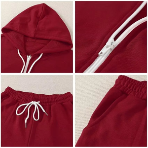 Femmes 2025 automne hiver 2 pièces coupe ajustée imprimé écologique réversible grande taille 100% coton Fitness survêtements - Product Image 3