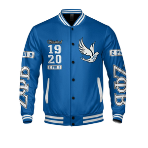 Zeta Phi Beta 1920 Sororité Bleu Blanc ZPB Varsity Letterman Veste Vie Grecque Chenille Patch Fondateurs Day Wear - Product Image 4