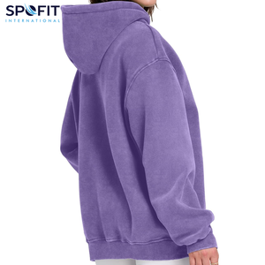 Vente en gros de sweats à capuche surdimensionnés en tricot pour femmes, lavage à l'acide, logo sur le devant, 100% coton, streetwear, nouvelle arrivée, vente chaude - Product Image 4