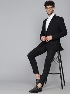 Blazer Clásico Negro de Lana para Hombre de Primera Calidad y Traje de Corte para Otoño e Invierno, Ropa Formal Disponible para Exportación - Product Image 4