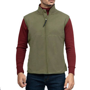 Street Wear 100% Cotton <b>Gilets</b> Front Zipper Utility <b>Fleece</b> Winter Vest Men with Custom Design and Embroidery Logo for Outdoor - Product Image 1