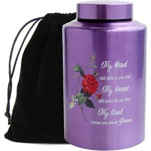 Urnas de cremación de aluminio grandes para adultos con estampado de Cruz hermosa al por mayor personalizadas, cenizas para cenizas humanas, urnas de recuerdo conmemorativas de Metal - Product Image 3