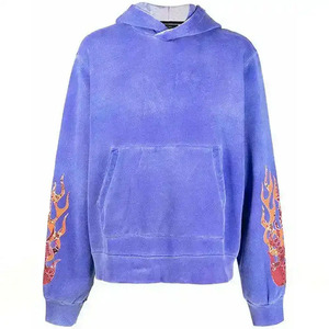 Acid Wash Cotton Hoodies for Winter Custom Logo Casual Wear Wholesale Manufacture Solid Pattern Hooded Collar Quick Dry Men's - Product Image 1