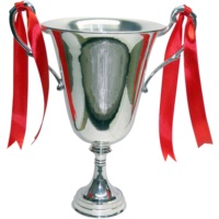 Trophée sportif moderne classique en métal argenté de haute qualité, gravé au laser, durable, avec logo personnalisé pour compétition, école, université
