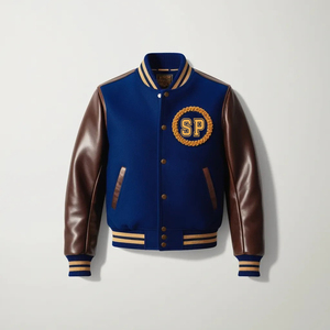 Chaqueta universitaria de béisbol para hombre, chaqueta ajustada a prueba de viento con logotipo personalizado, precio al por mayor, ropa informal, estilo Letterman - Product Image 5