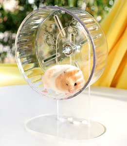 Roue de course pour hamster en gros, jouet d'exercice pour animaux de compagnie, en plastique ABS transparent, pour petits animaux, hamster doré syrien, silencieux - Product Image 4