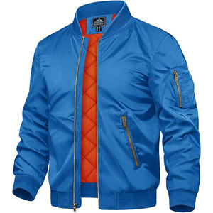 Chaqueta de bombardero para hombre, cortavientos informal ligero, abrigo con cremallera para primavera y otoño con 5 bolsillos, ropa de abrigo cómoda y elegante a la moda - Product Image 1
